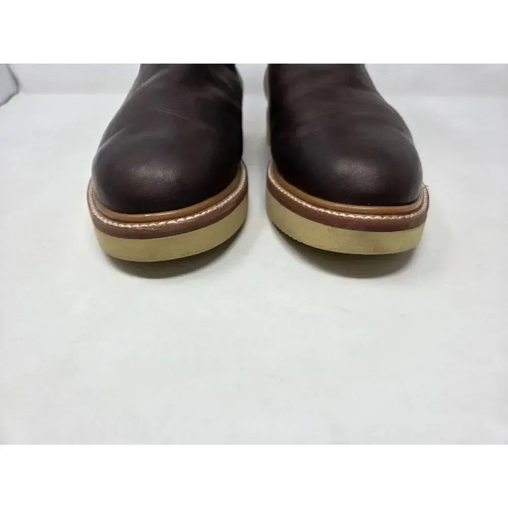 ORIGINAL MICHEL BROWN LEATHER SHORT ANKLE PULL ON WORK BOOTS SOFT TOE MENS 11